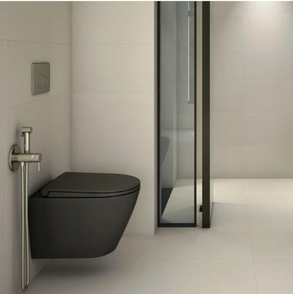 Λεκάνη Κρεμαστή Feeling Black Matt Rimless Rak Ceramics